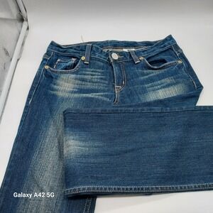 Armani Exchange J57 Ultra Low Dirty Vintage Jeans Blue Bootcut Denim 4R USA